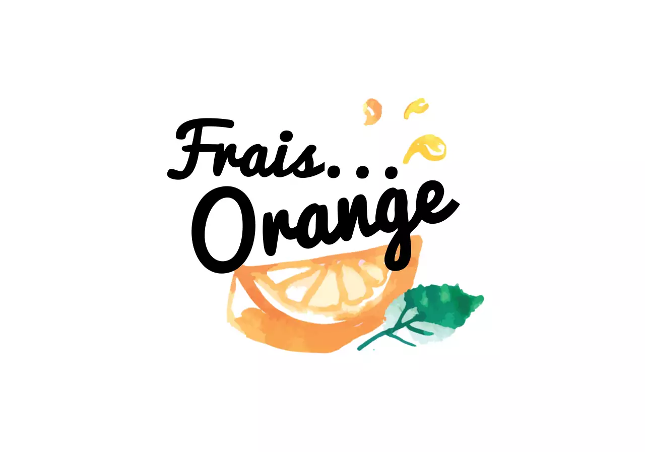 Illustration calligraphique orange