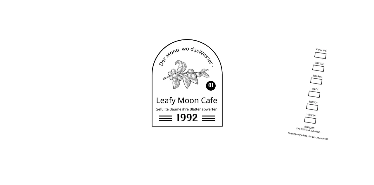 Bewerben und informieren Sie Ihr Café mit einem sauberen, schwarz-weißen Emblem-Logo