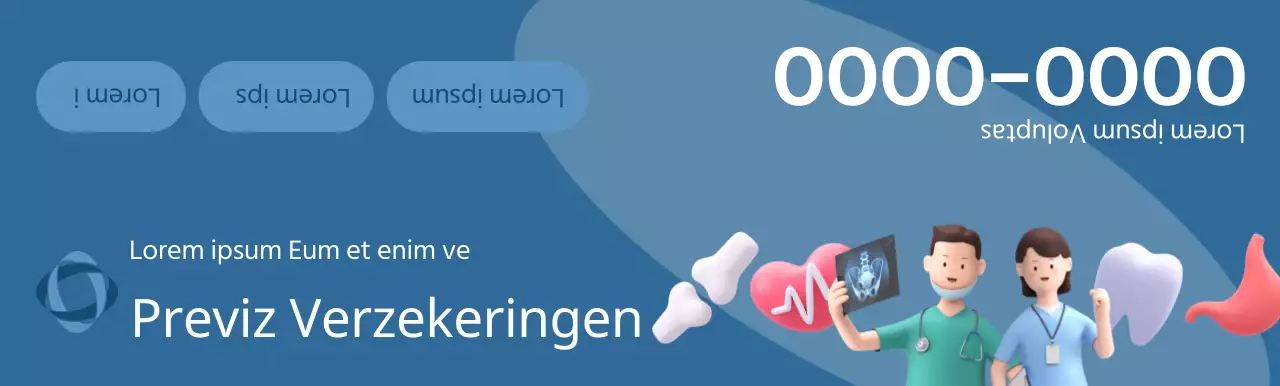 Een promotiestuk voor een verzekeringsmaatschappij met donkere 3D-illustraties en gezondheidspictogrammen.