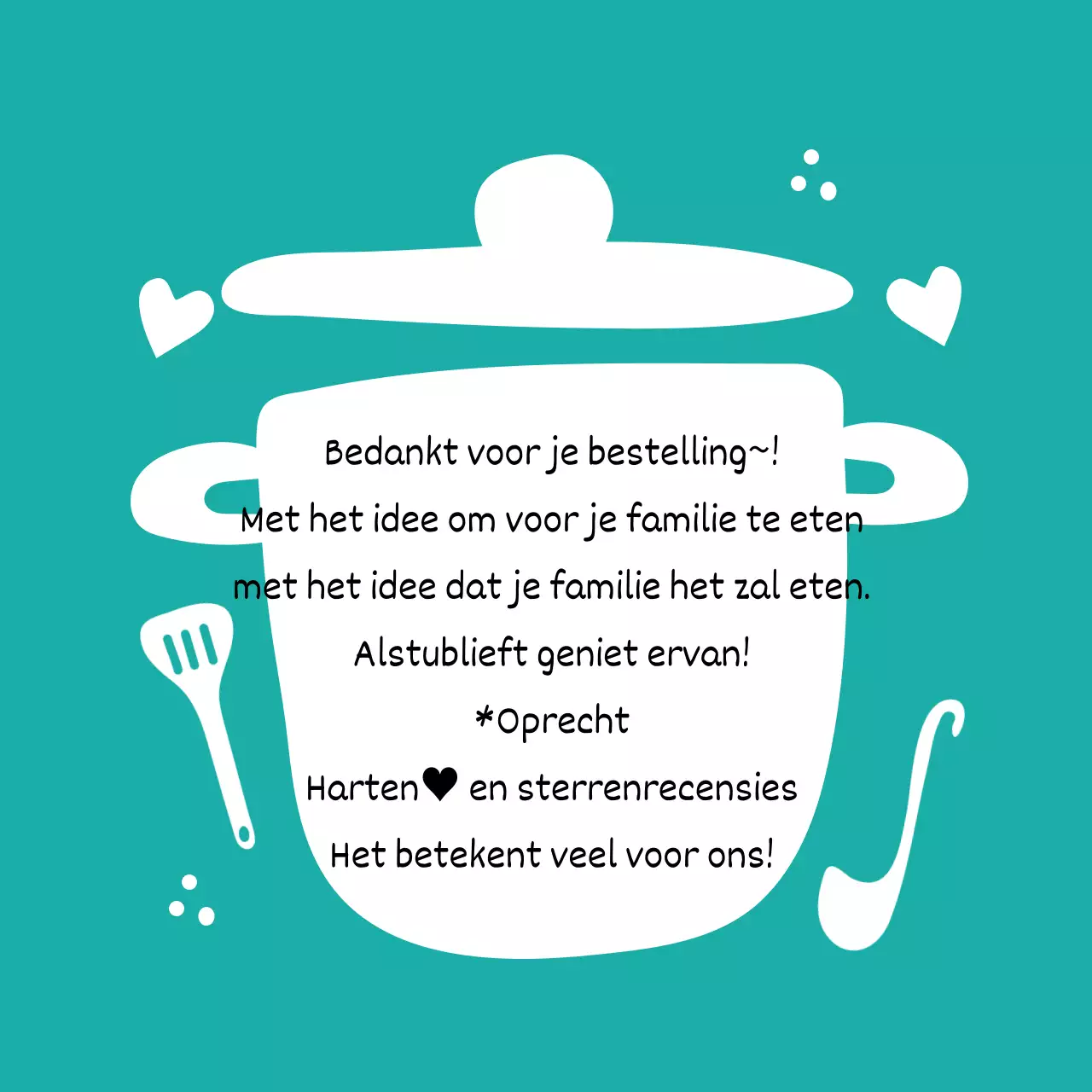 Bedanksticker voor levering