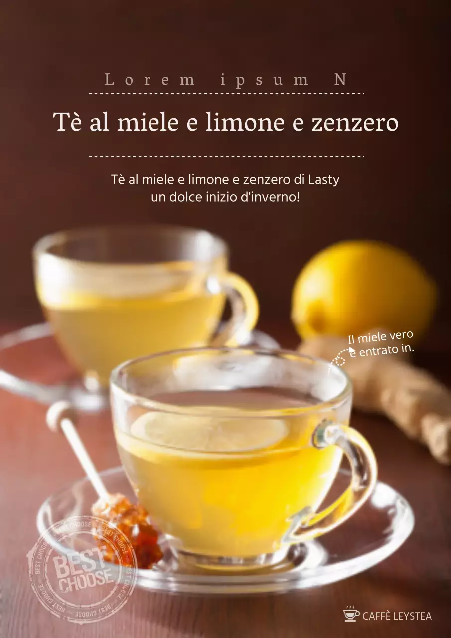 Promuovere un menu di tè marrone e giallo