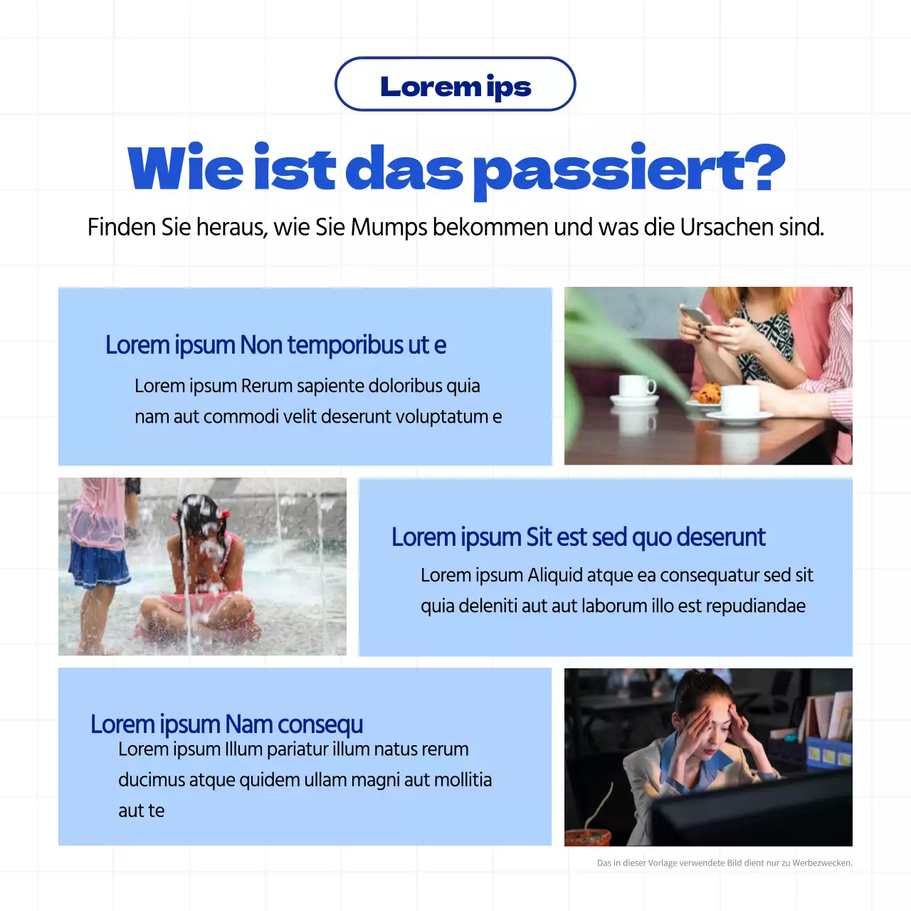 Saubere Bindehautentzündung in hellblau und weiß CardNews