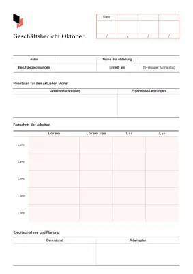 Saubere monatliche Arbeitsberichte in Weiß und Beige