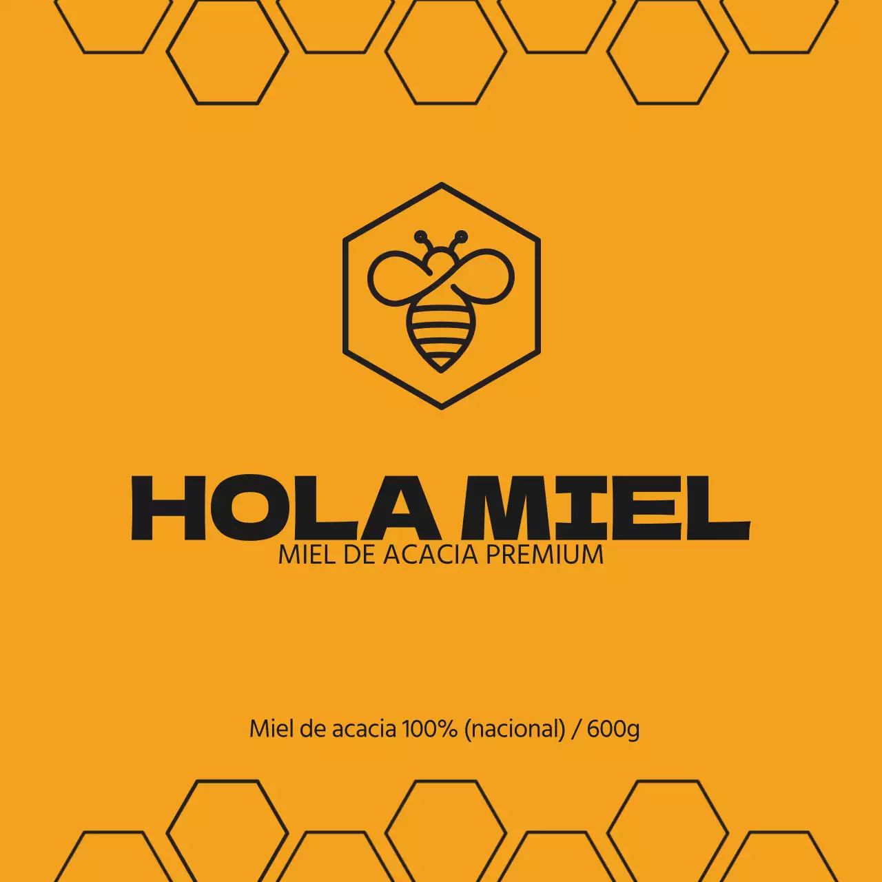 Etiqueta adhesiva de miel