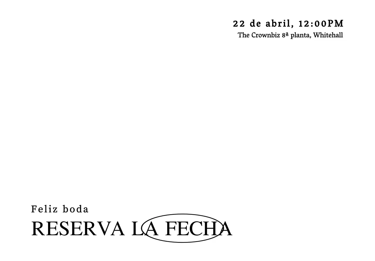 Invitación de boda de concepto sencillo con texto en negro