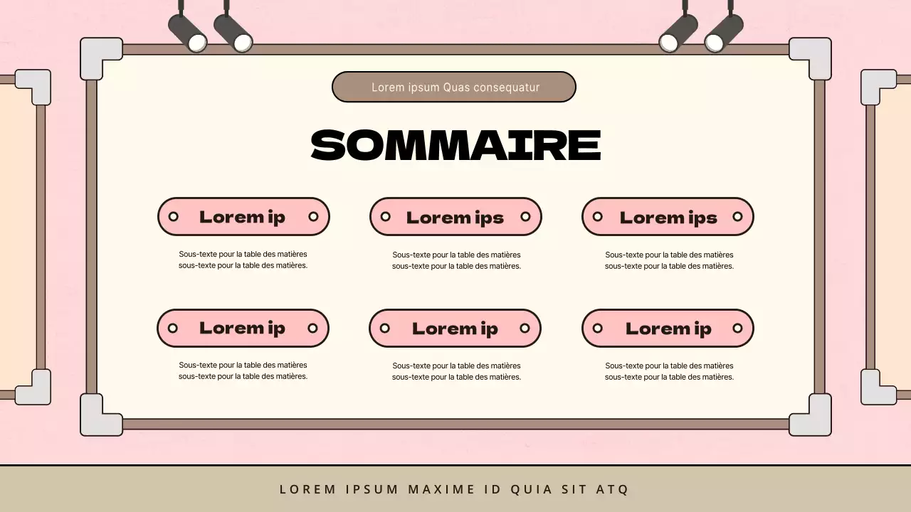 Proposition d'exposition d'art minimaliste pour enfants en rose et marron