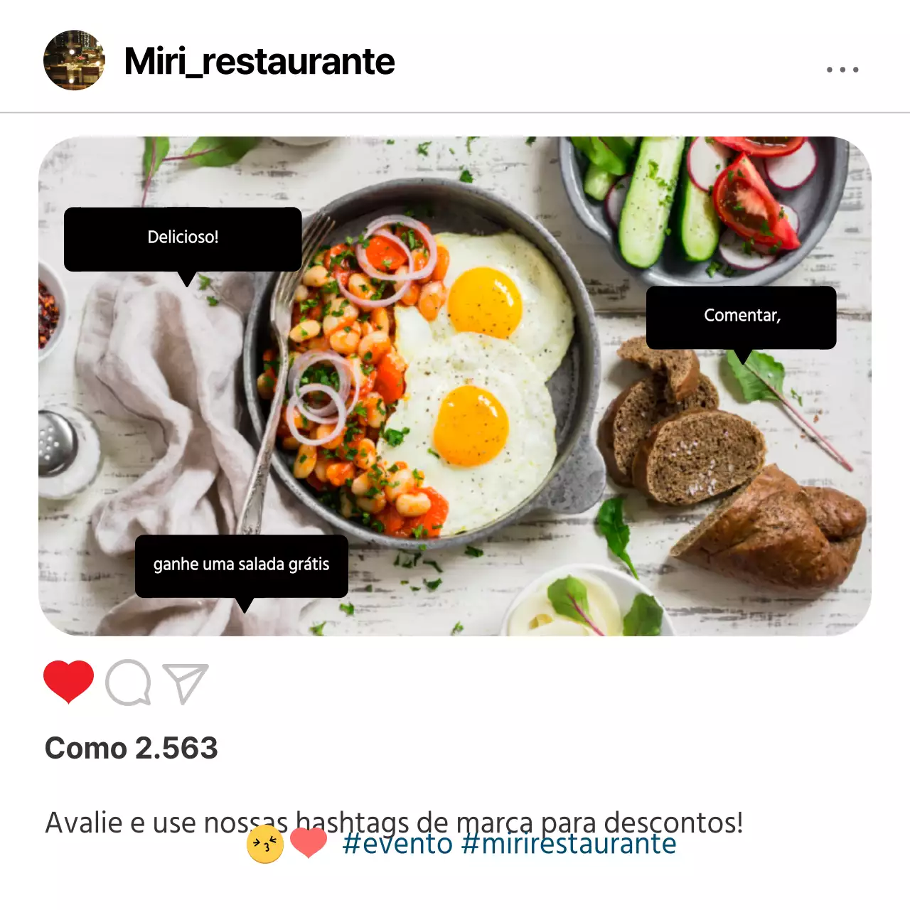 Avaliações no Instagram