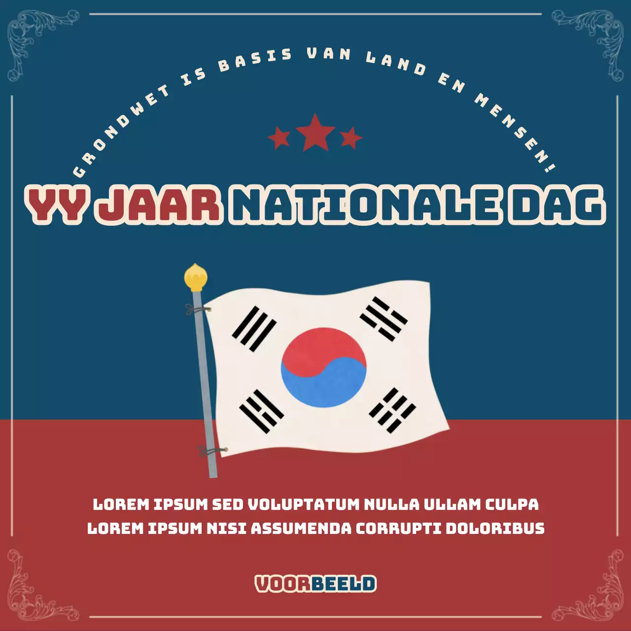 De stand van de wet in rood en marineblauw CardNews