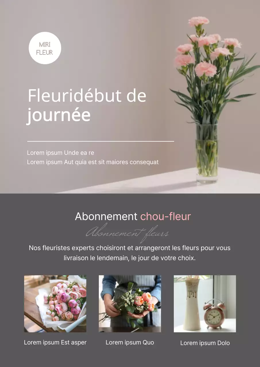 Fleurs roses et grises avec photo en relief avec livraison régulière