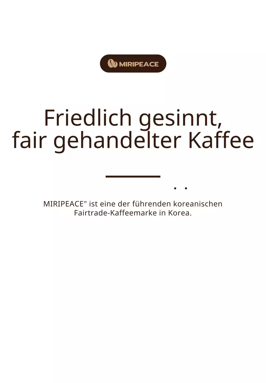 Brauner, einfacher Text mit Informationen zu Fairtrade-Kaffee im Regal