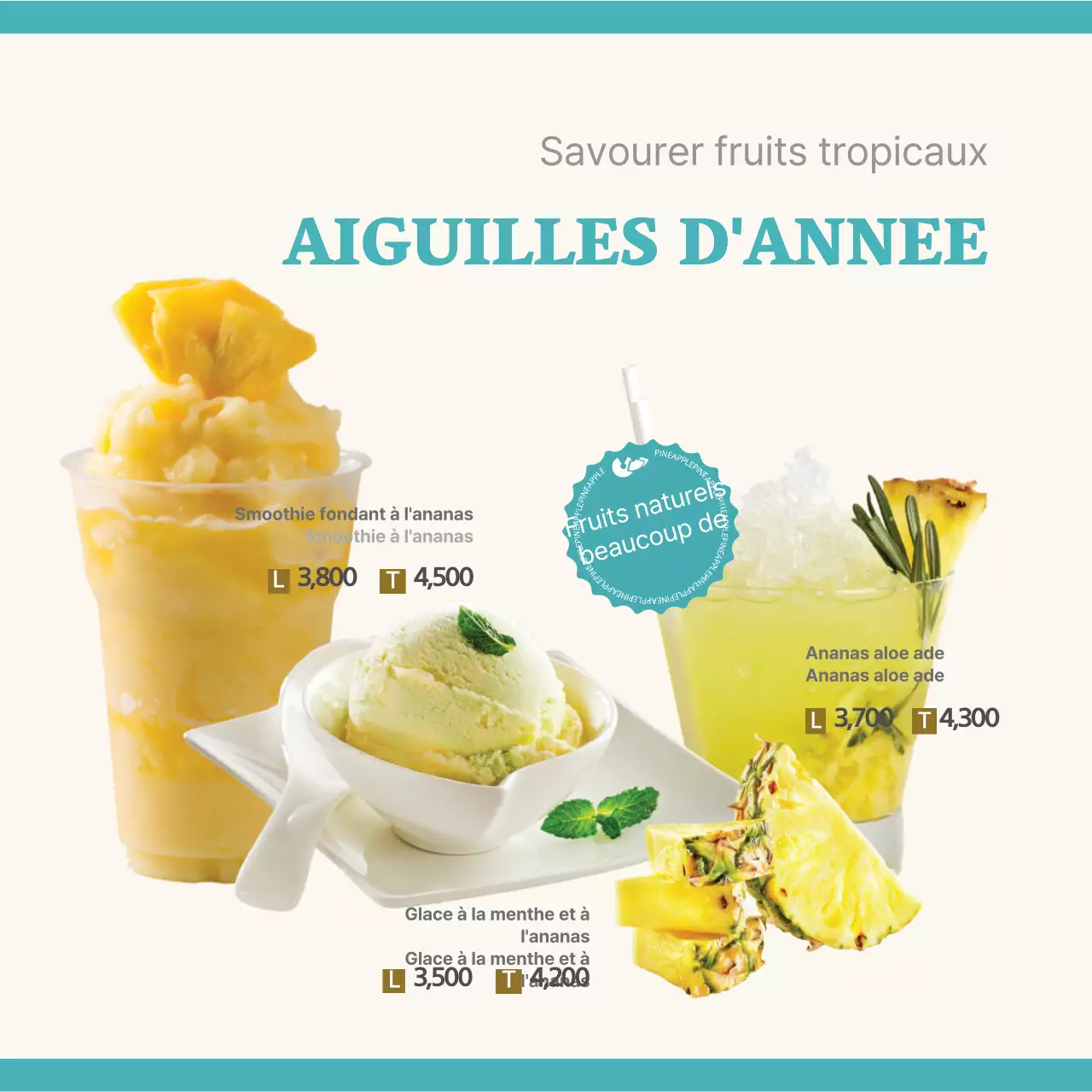 Promotions de l'ananas