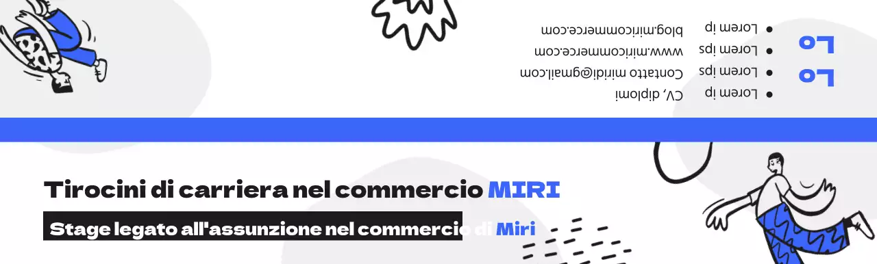 Un kit di benvenuto per commemorare il vostro stage legato alla carriera con un'illustrazione umana blu e nera.