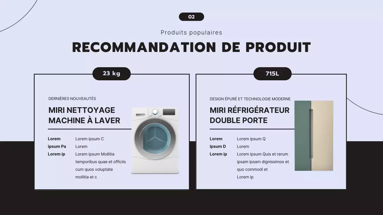 Proposition de service de location d'appareils électroménagers propre et moderne sur fond mauve