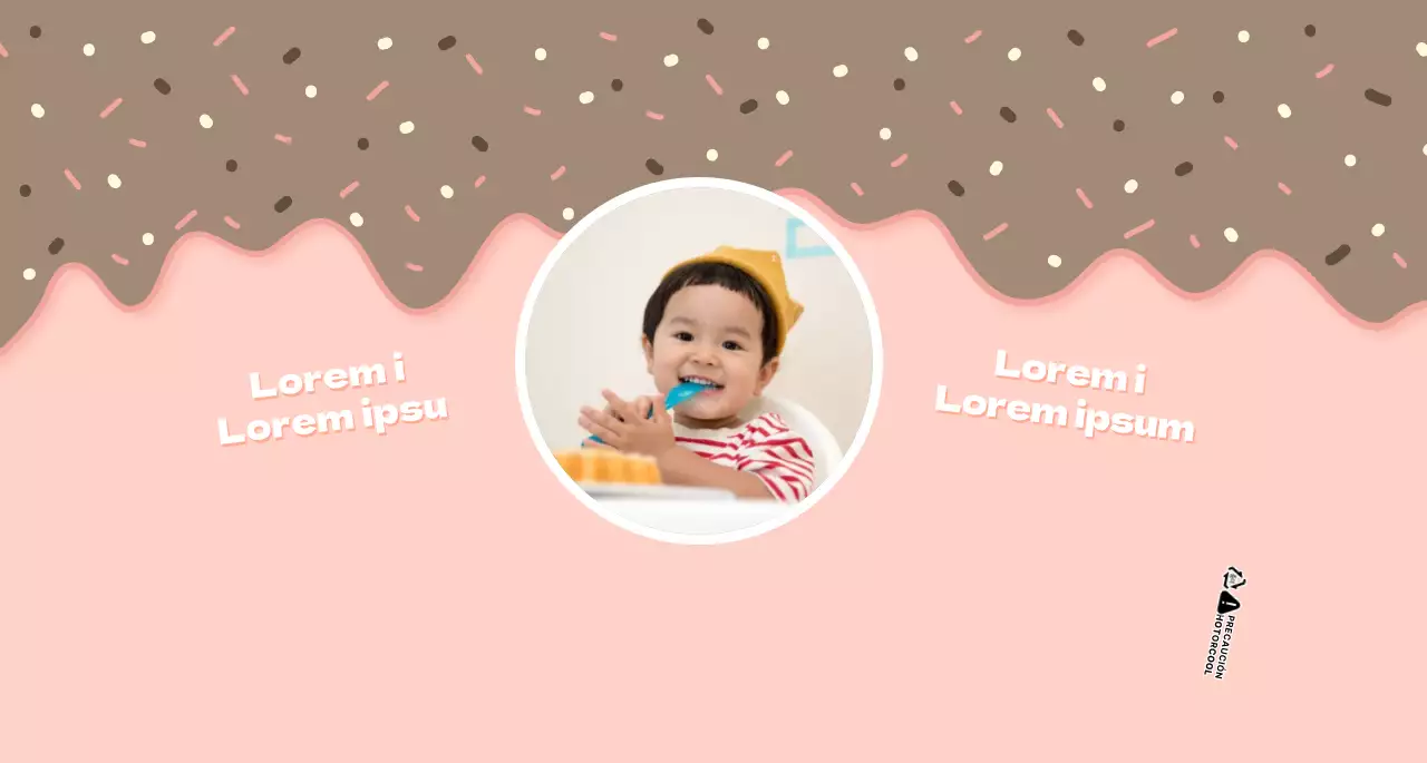 Concepto de ilustración de postre en rosa y blanco para la celebración de un cumpleaños infantil