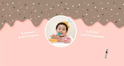 Concepto de ilustración de postre en rosa y blanco para la celebración de un cumpleaños infantil