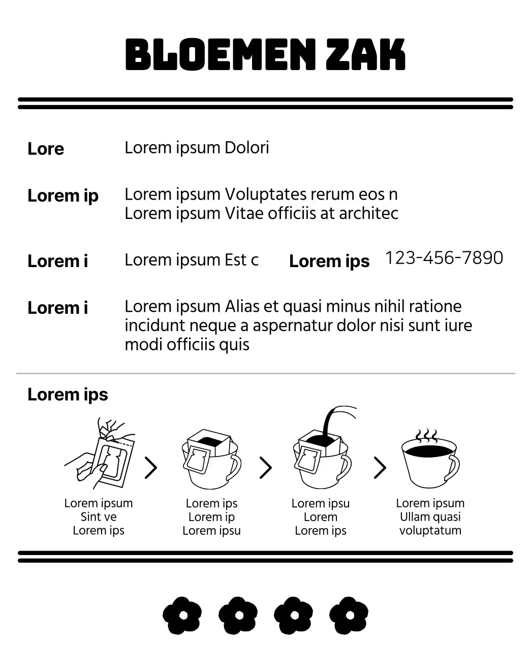 Bloemen theezakjes met bloemillustraties