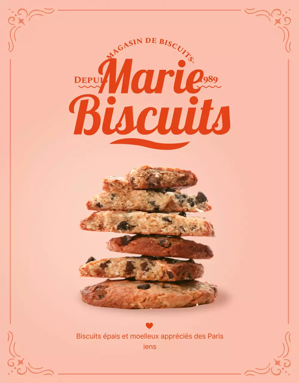 Commande de biscuits roses et rouges