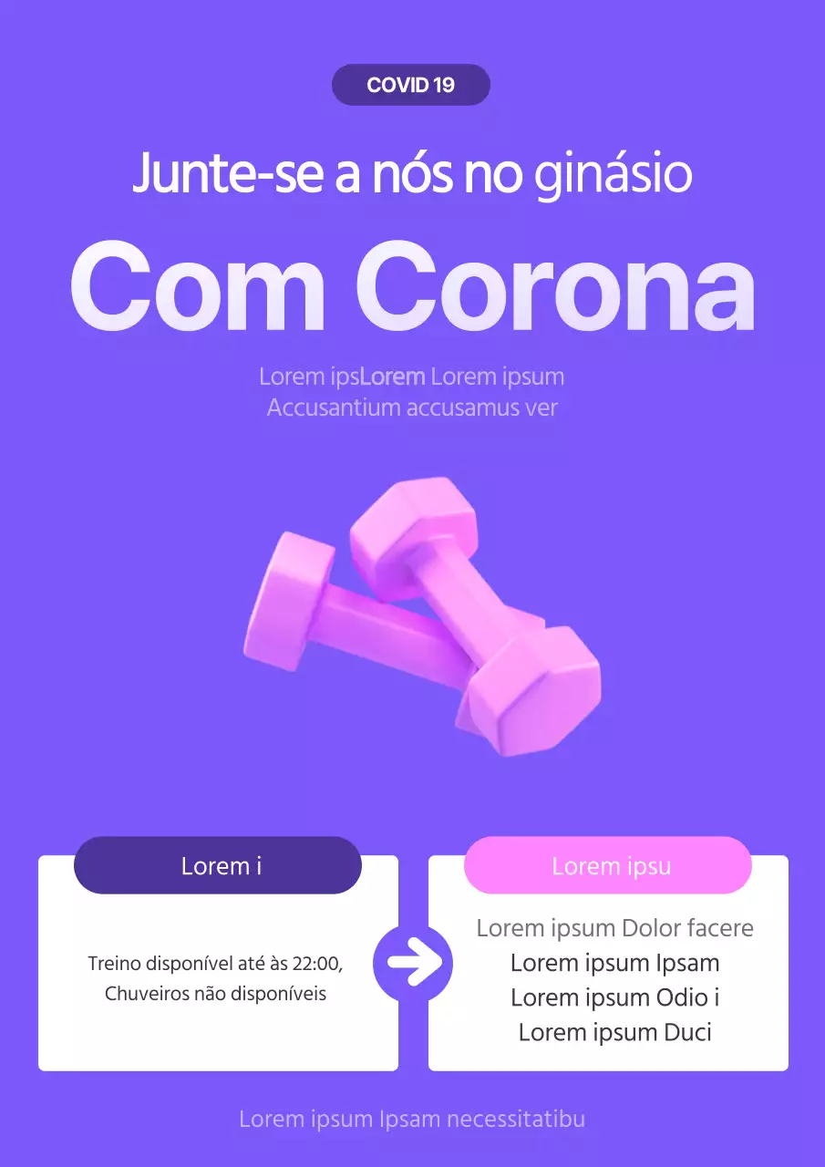 Avisos de alteração do horário do ginásio roxo