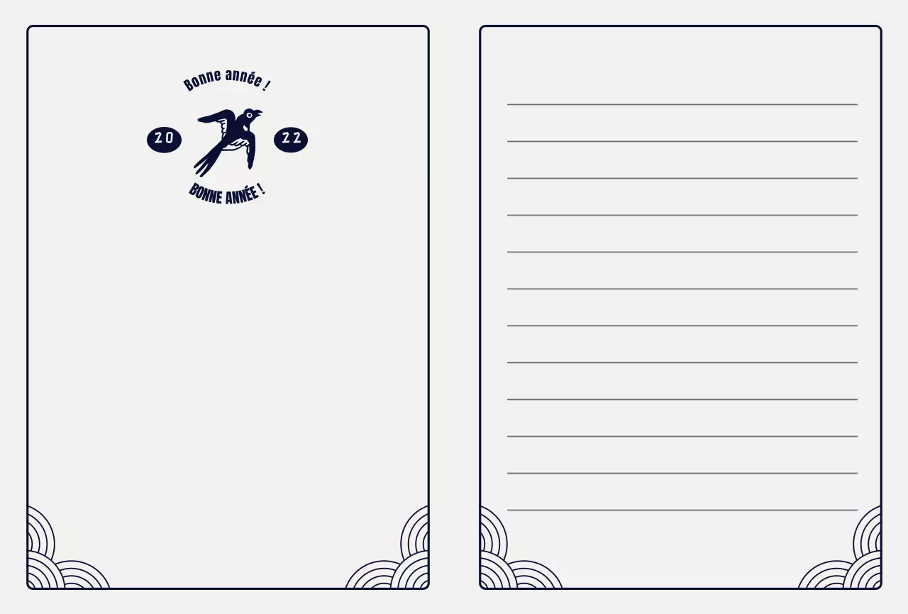 Carte de vœux du Nouvel An avec une illustration de tigre en gris et noir