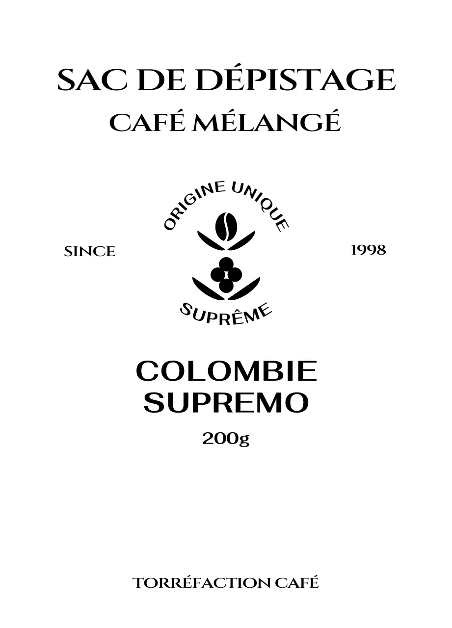 Pochette avec logo du café