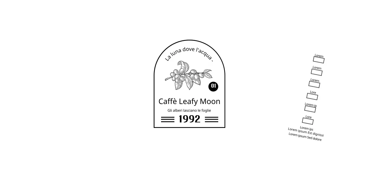 Promuovete e informate il vostro bar con un logo pulito e in bianco e nero.