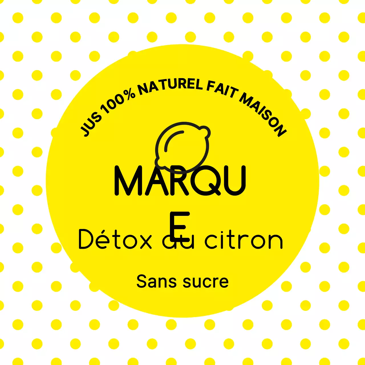 Étiquette de jus de citron