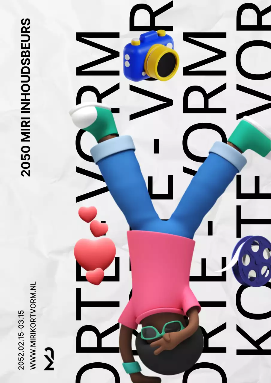 Korte wedstrijd met 3D-personages in wit en zwart