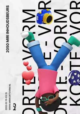 Korte wedstrijd met 3D-personages in wit en zwart