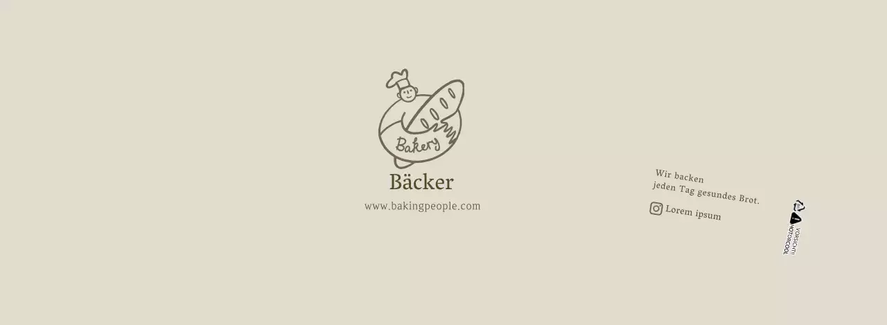 Beige saubere Illustration Bäckerei Cafe