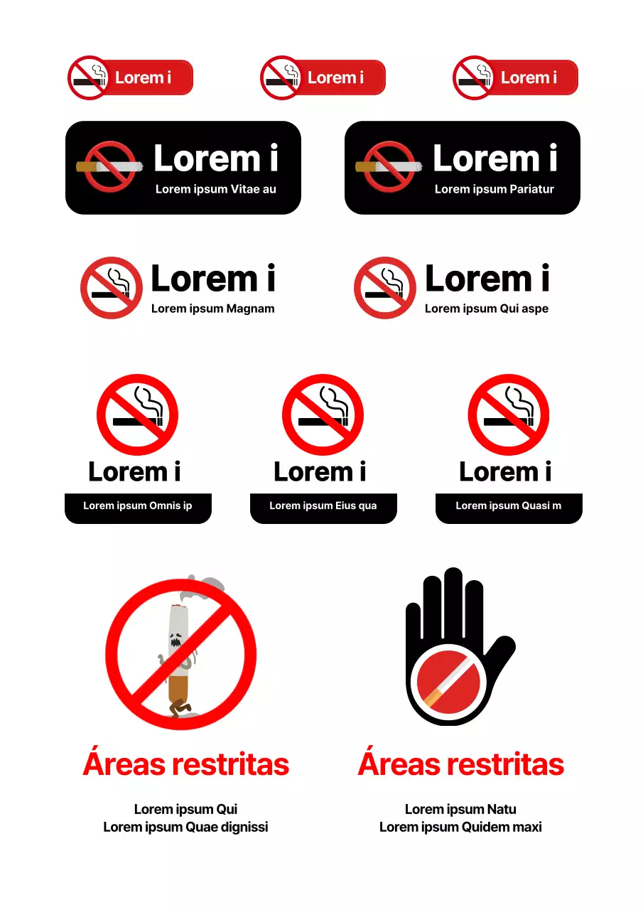 Autocolante branco simples para não fumadores à mão livre