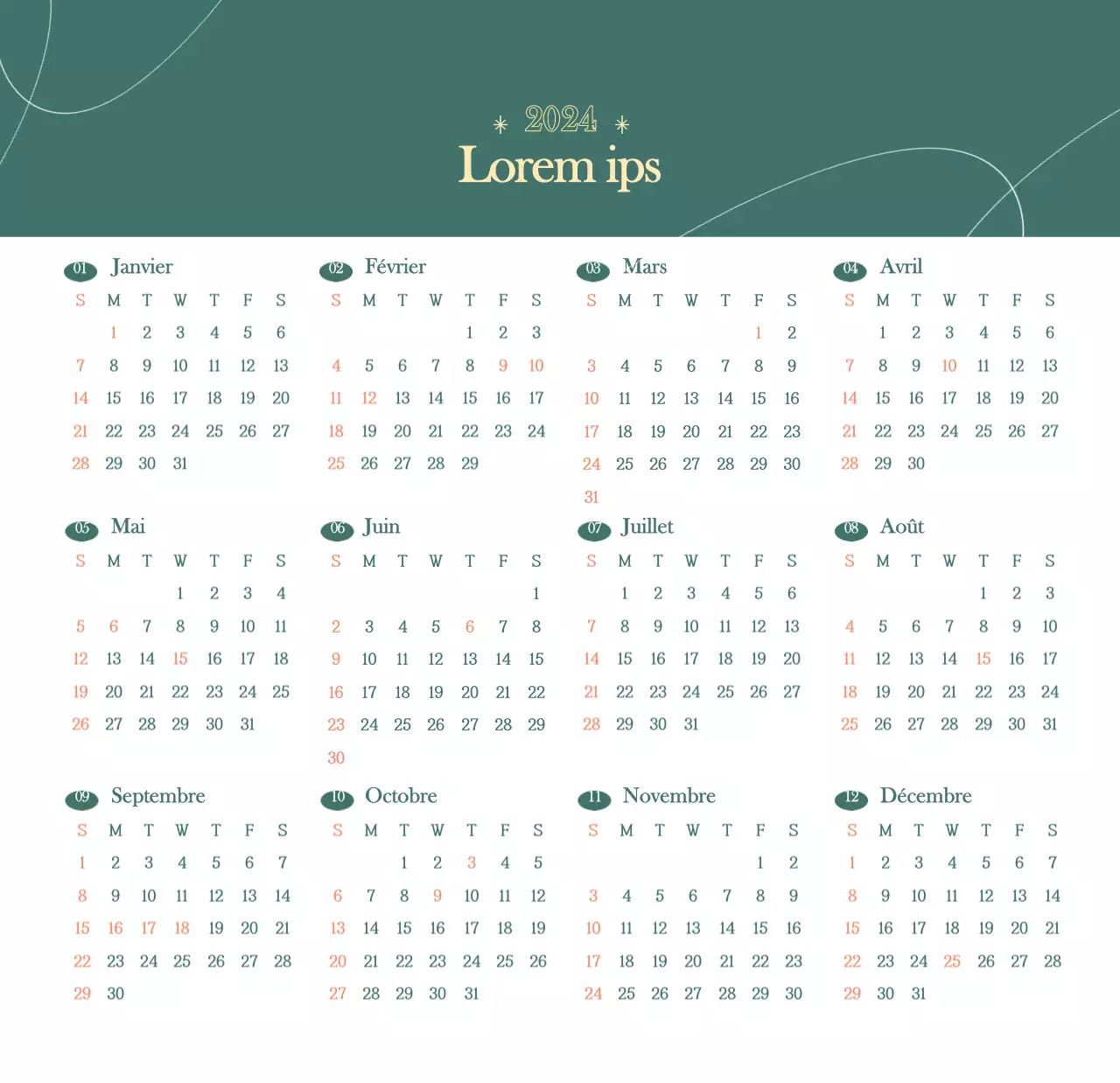 Calendrier des cafés avec recommandation de la boisson du mois