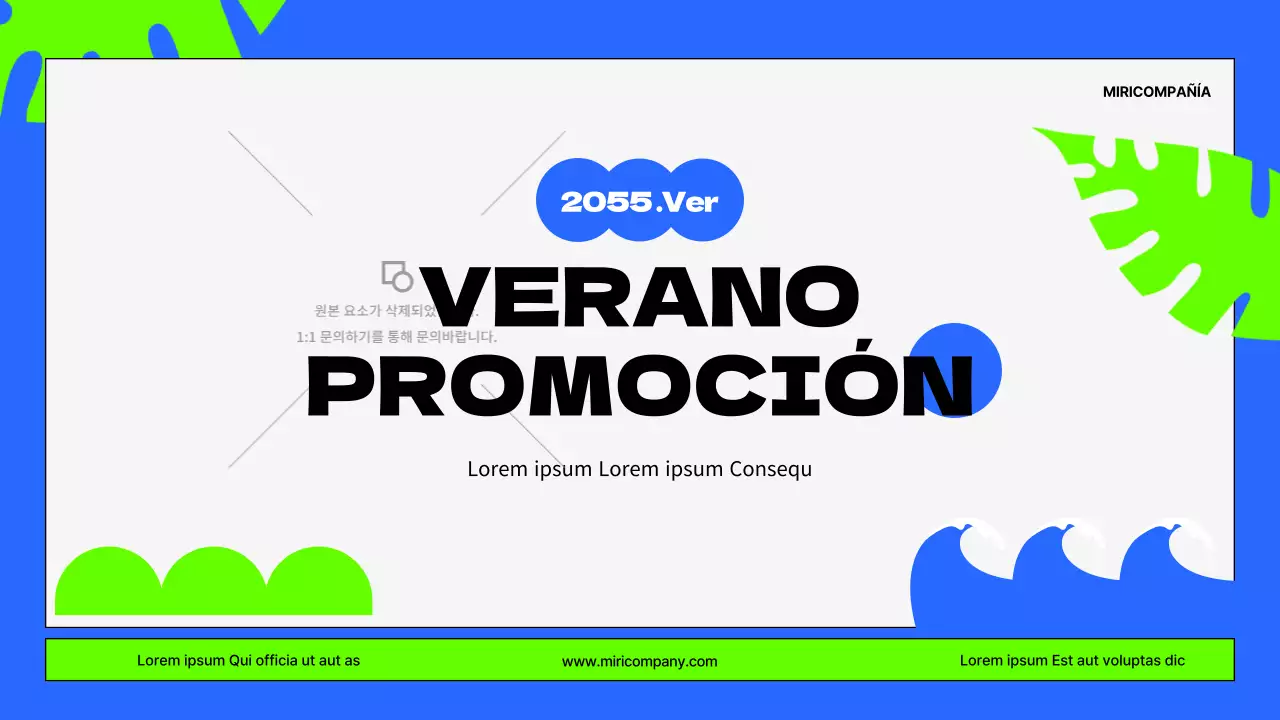 Promoción de verano con toques azules y fluorescentes