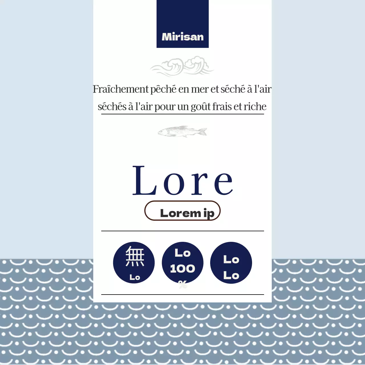 Autocollant circulaire Anchois Poisson séché