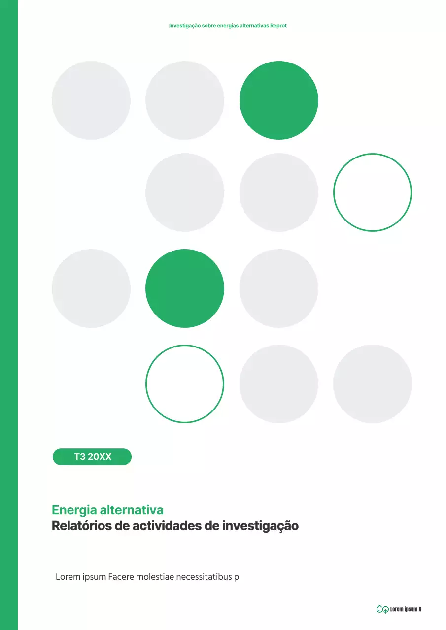 Um relatório de investigação limpo com uma forma circular verde
