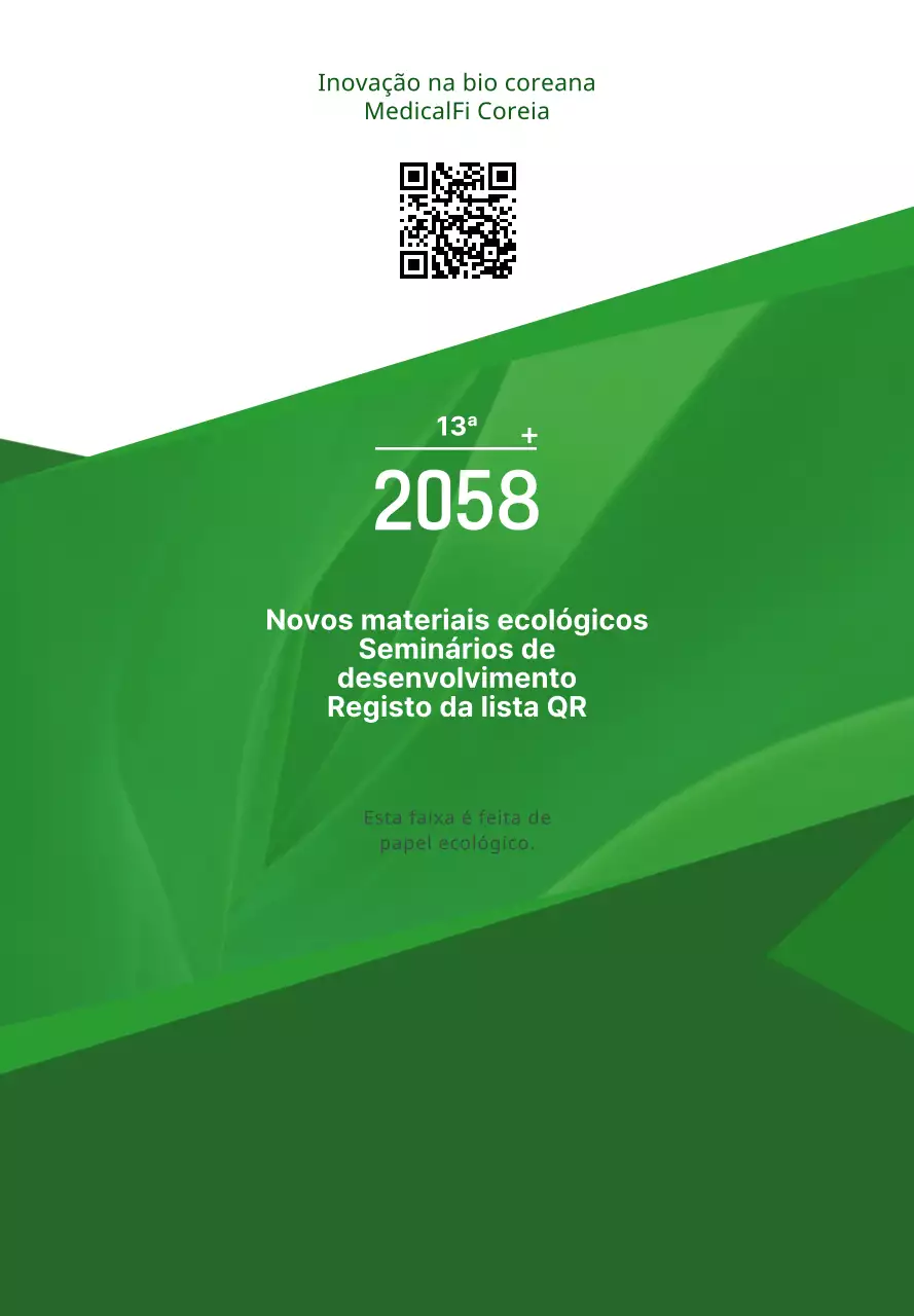 Estilo de apresentação de texto simples com cores verde e branca Informações sobre seminários de desenvolvimento ecológico