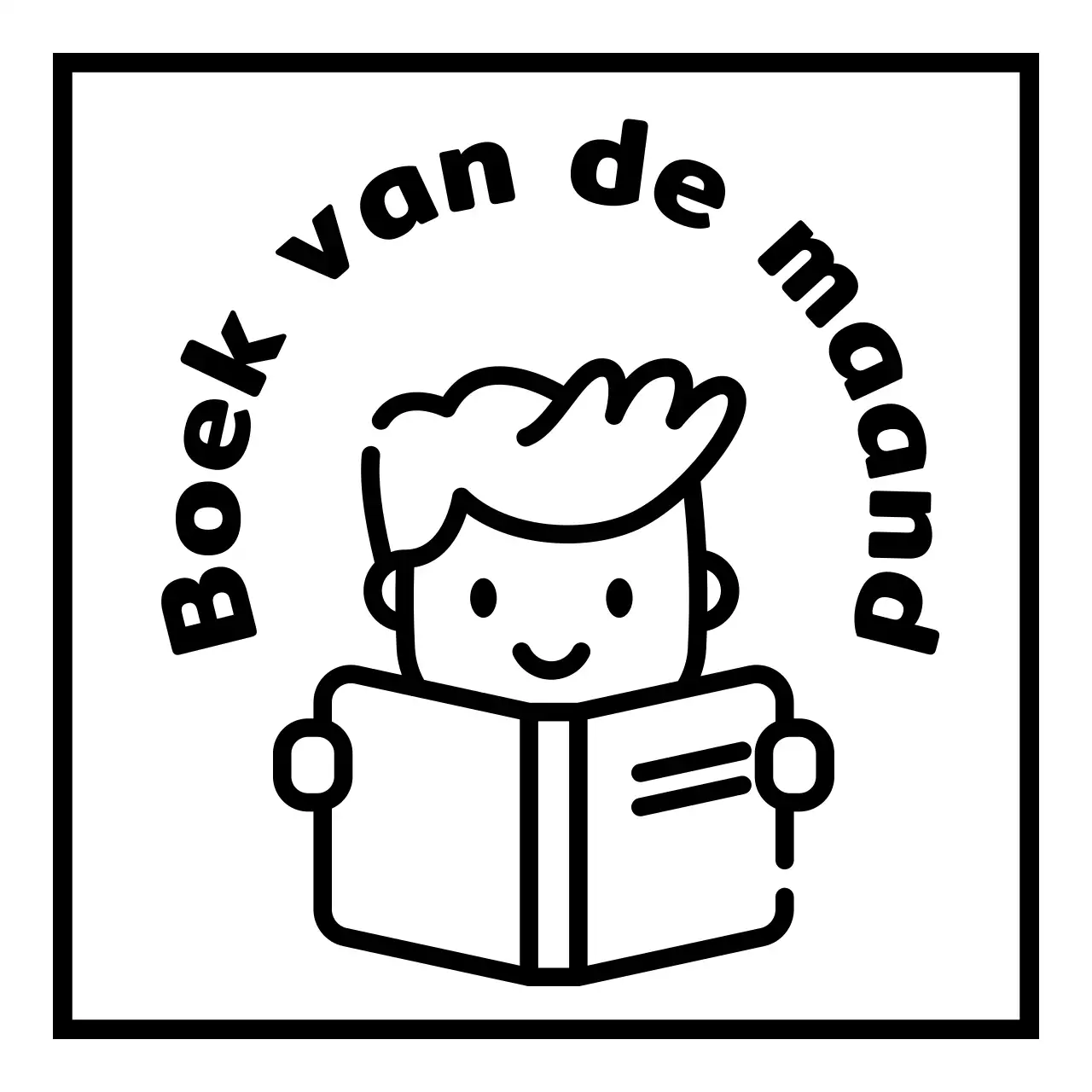 Eenvoudige leeskoning met illustratie van zwarte lezende man