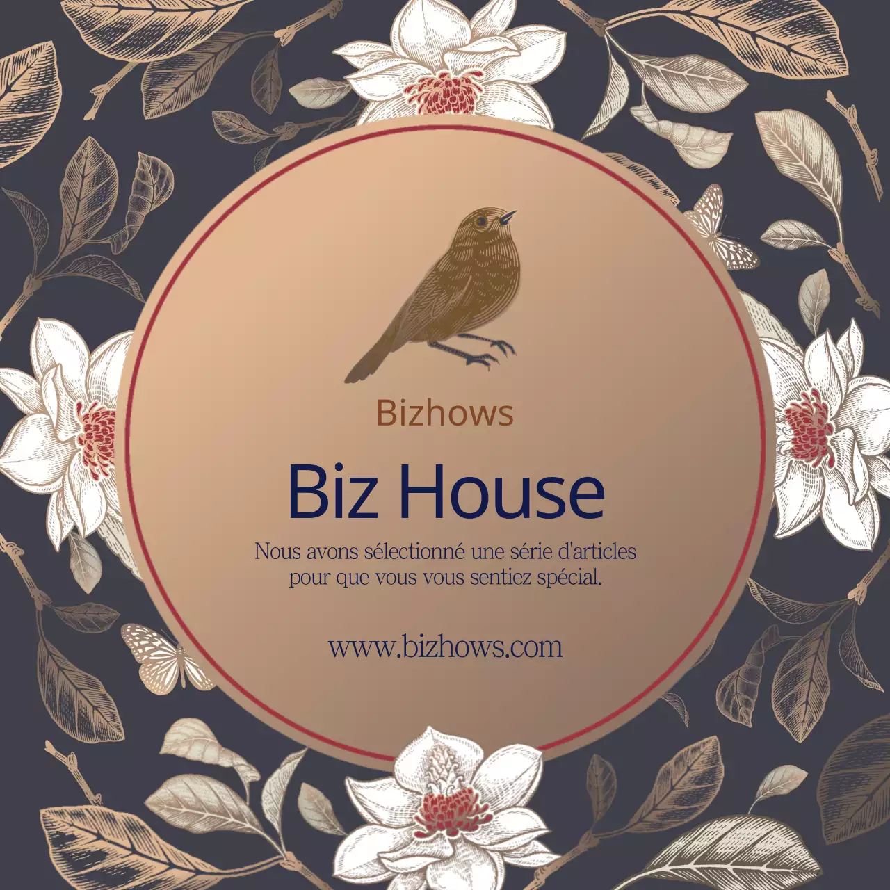 Étiquettes de marque de fleurs