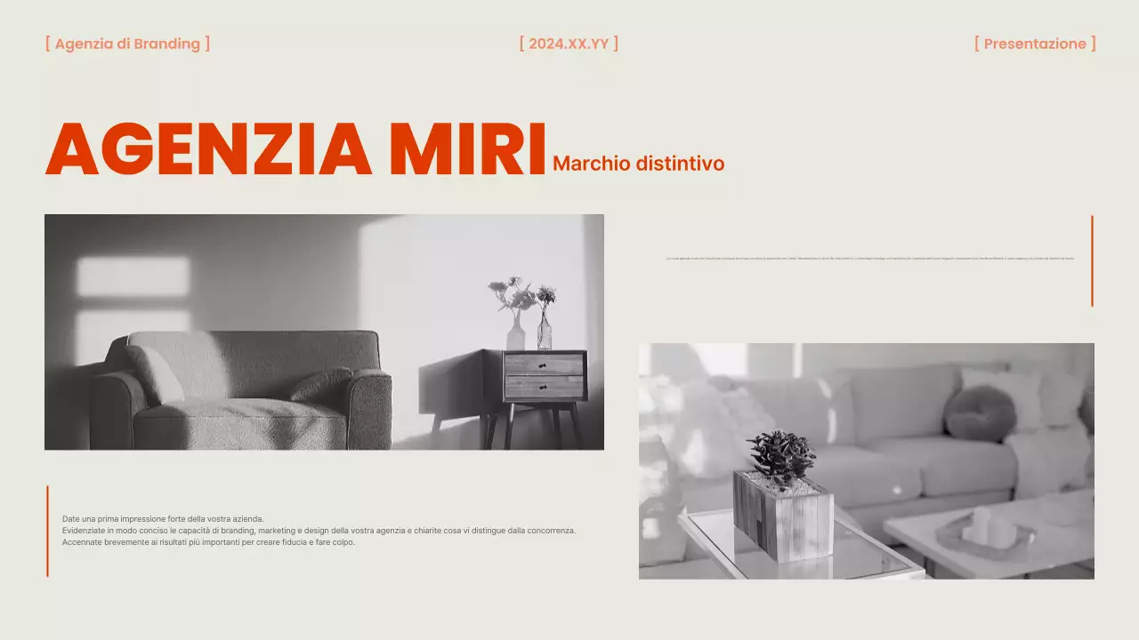 Un brief per un'agenzia di marca arancione e chic