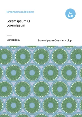 Étiquette de nourriture traditionnelle Hanwa à motif bleu