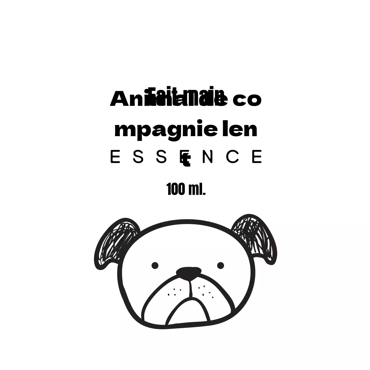 Étiquette d'essence illustrée en noir et blanc