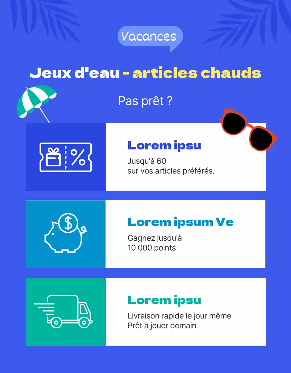 Faites la promotion de vos soldes d'été avec des touches de bleu et de jaune