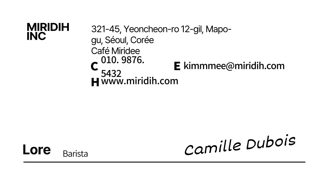 Cartes de visite de cafés