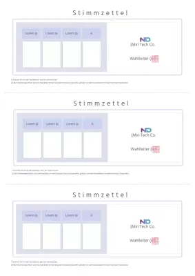 Mauve Clean Corporate Business Dokument Vorlage Stimmzettel