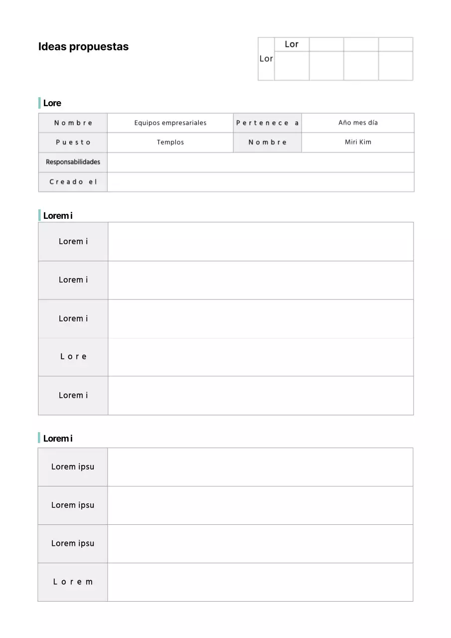 Formato básico del documento de propuesta de idea
