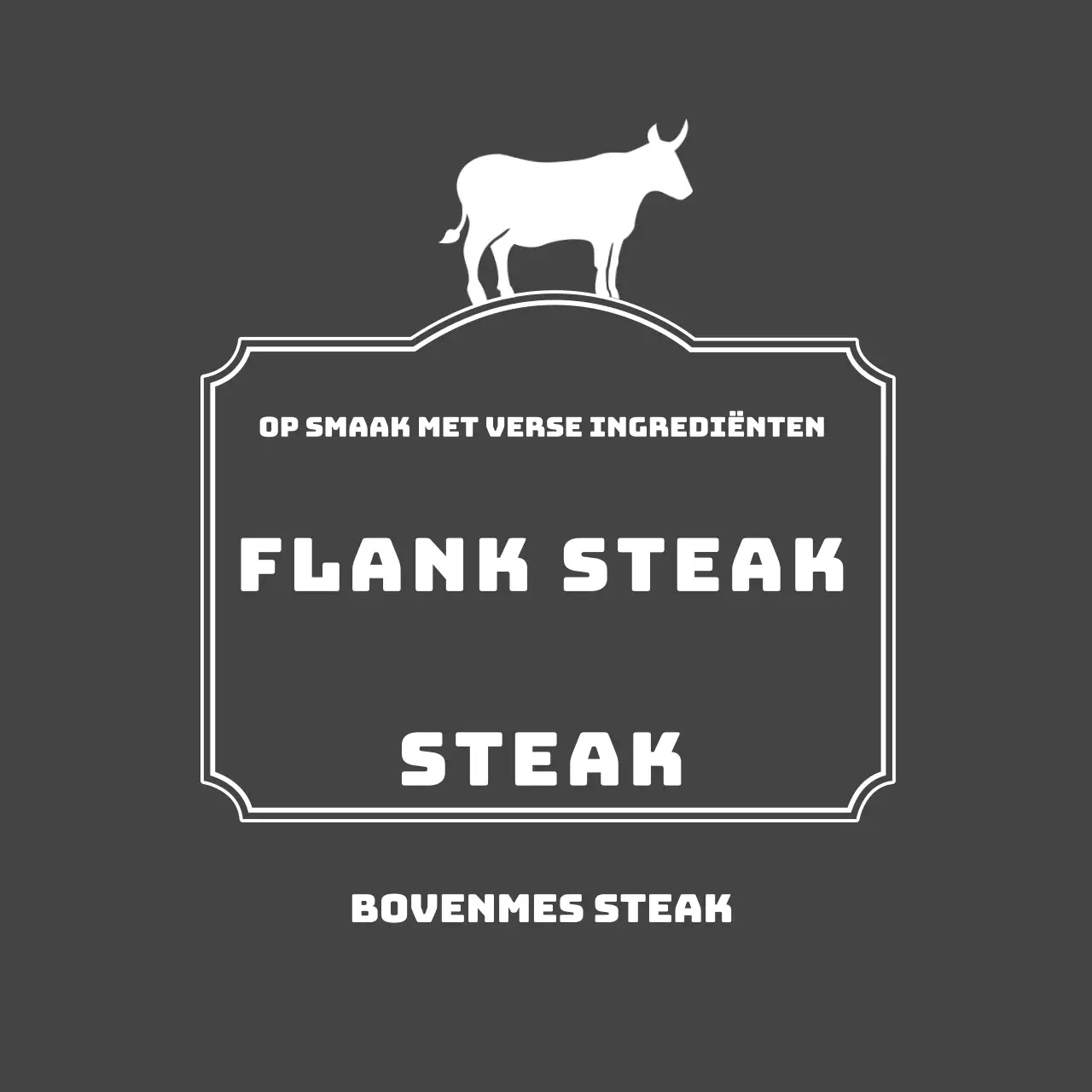 Labels flank steak