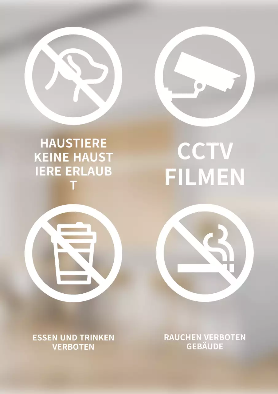 Einfacher weißer Piktogramm-Schriftzug-Aufkleber