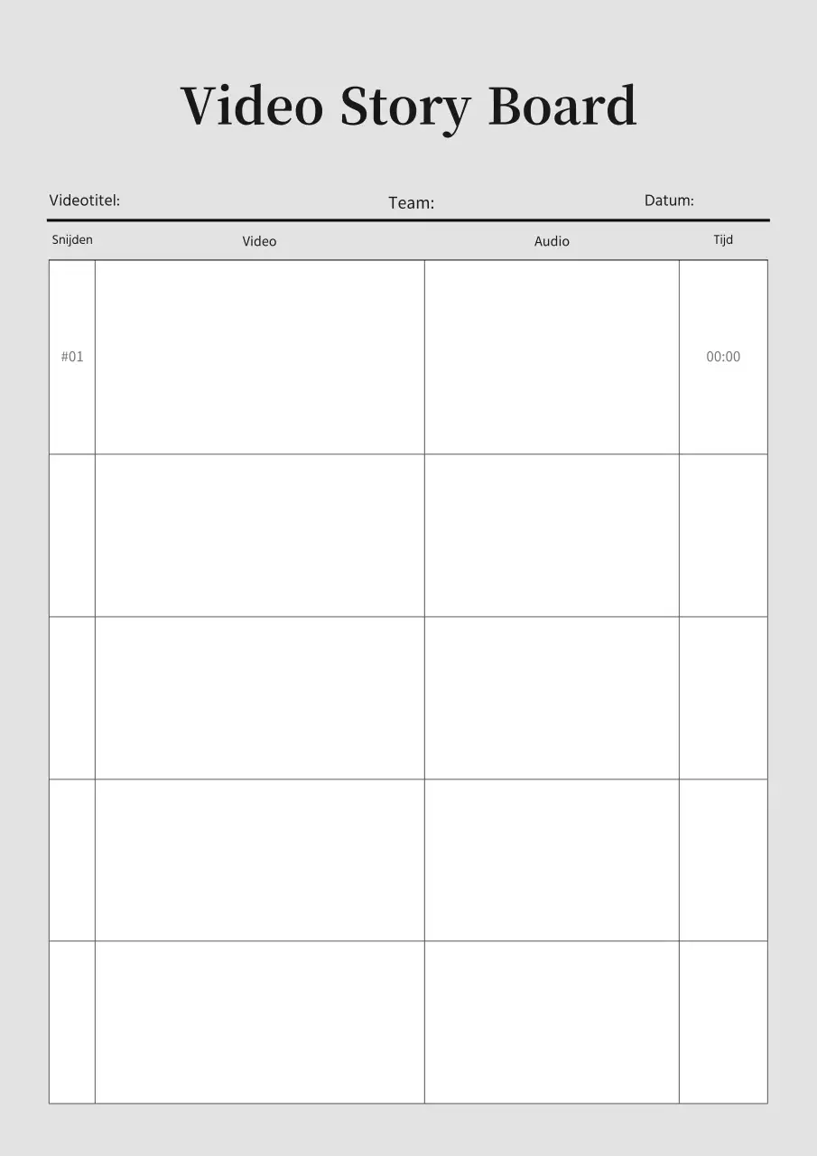 Grey's eenvoudig video storyboard