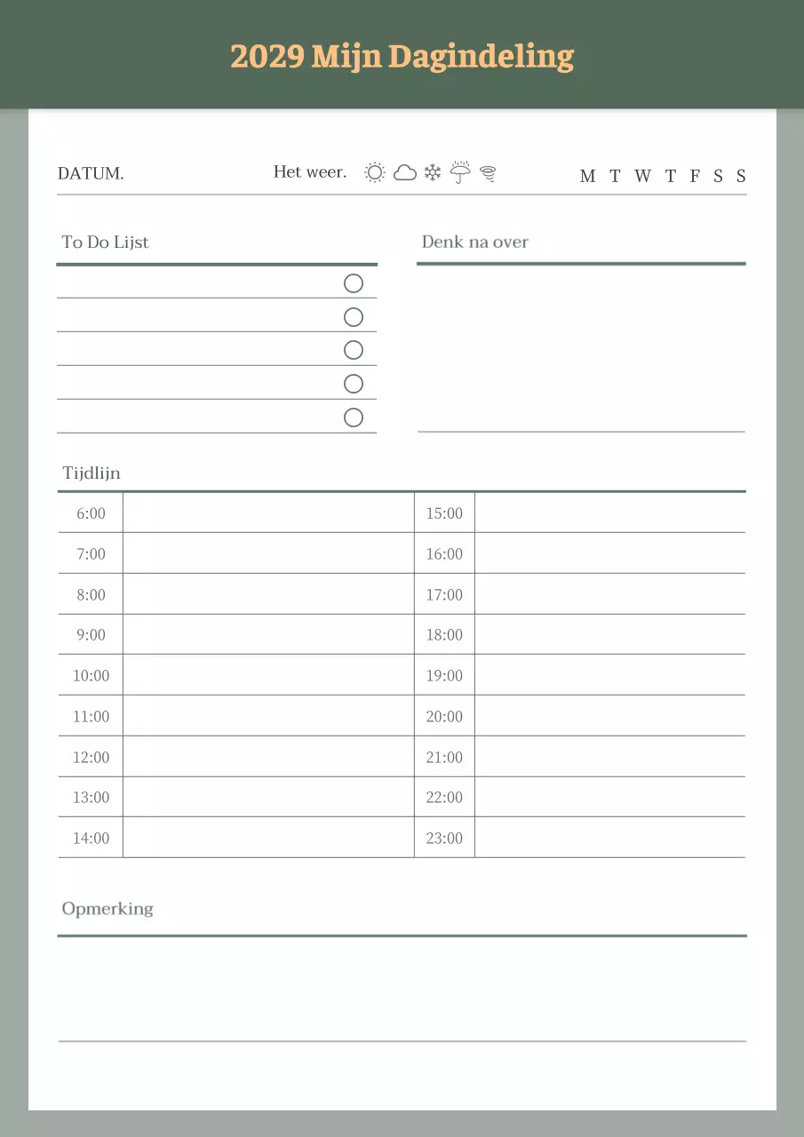 Nette dagplanner in groen en oranje