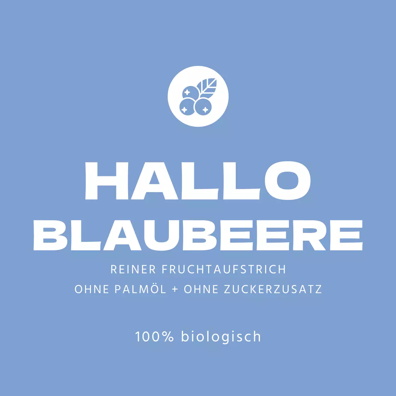 Etikett für Blaubeermarmelade