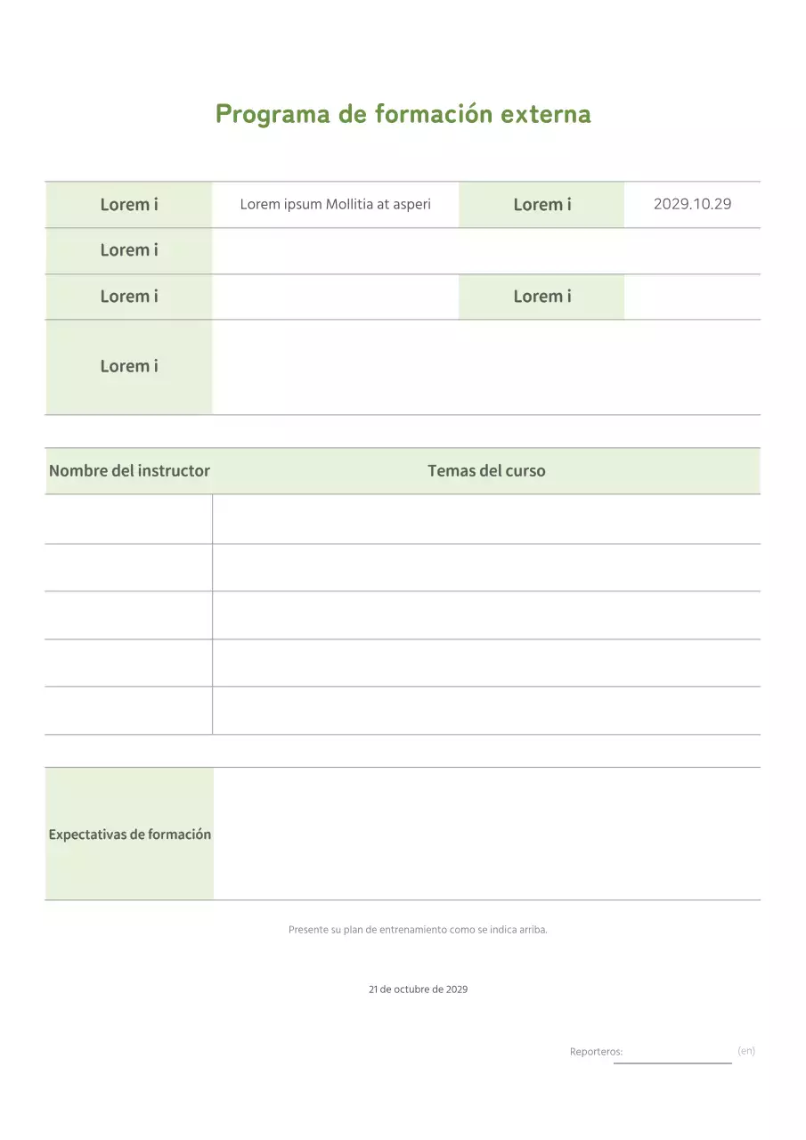 Verde lima concepto normal programa de formación externa